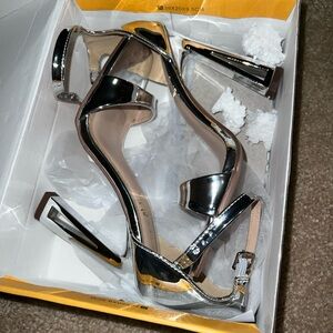 Silver block heel from Nordstrom! Never worn these